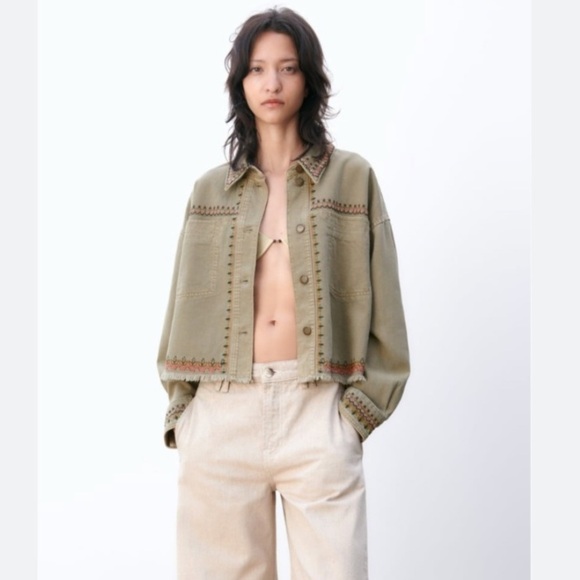 Zara Tan Jacket with Brown Accents - Picture 5 of 11